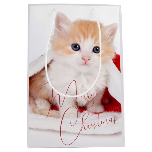 Trendy Pet Lovers Merry Christmas Medium Gift Bag (Front)
