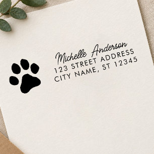 Trendy Pet Paw Print  Return Address Label  Self-inking Stamp