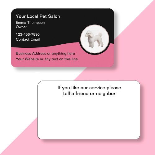 Trendy Pet Salon Business Card Design