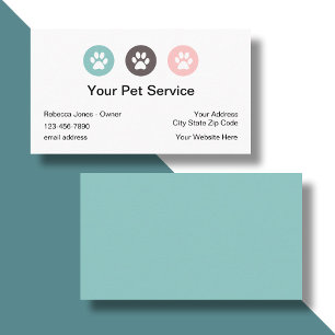 Trendy Pet Service Business Card