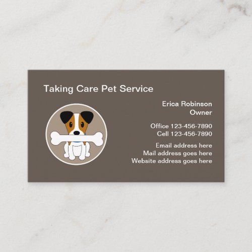 Trendy Pet Service Business  Cards 