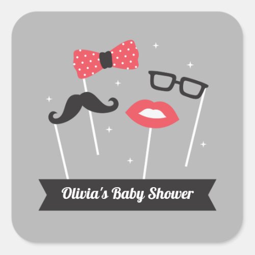Trendy Photo Booth Props Baby Shower Stickers
