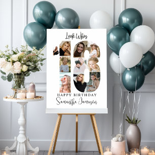 Trendy Photo Collage 18th Birthday Party Welcome Foam Board