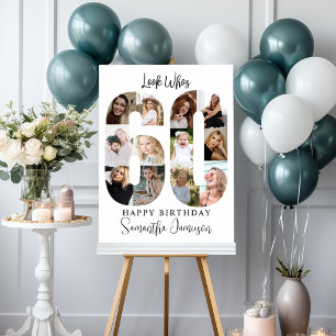 Trendy Photo Collage 60th Birthday Party Welcome Foam Board