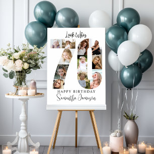 Trendy Photo Collage 70th Birthday Party Welcome Foam Board