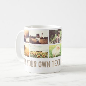 Trendy Photo Collage And Text Coffee Mug by CustomizePersonalize at Zazzle