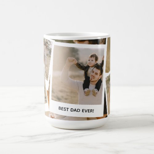 Trendy Photo Collage Best Dad Ever Coffee Mug