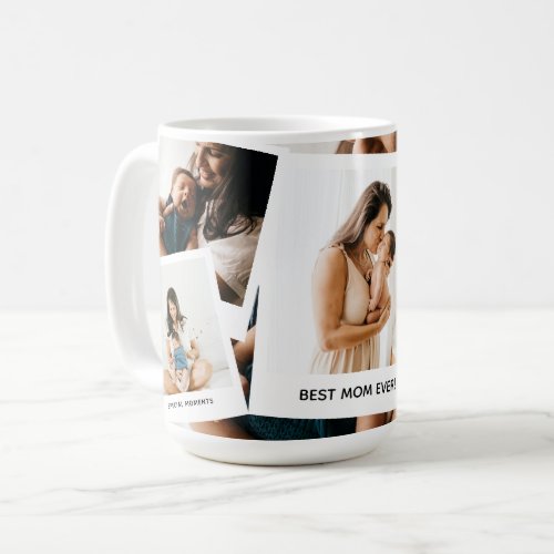 Trendy Photo Collage Best Mom Ever Coffee Mug