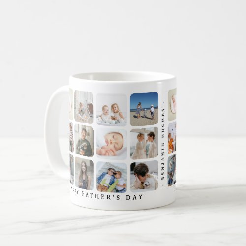 Trendy Photo Collage Happy Fathers Day Gift Coffee Mug