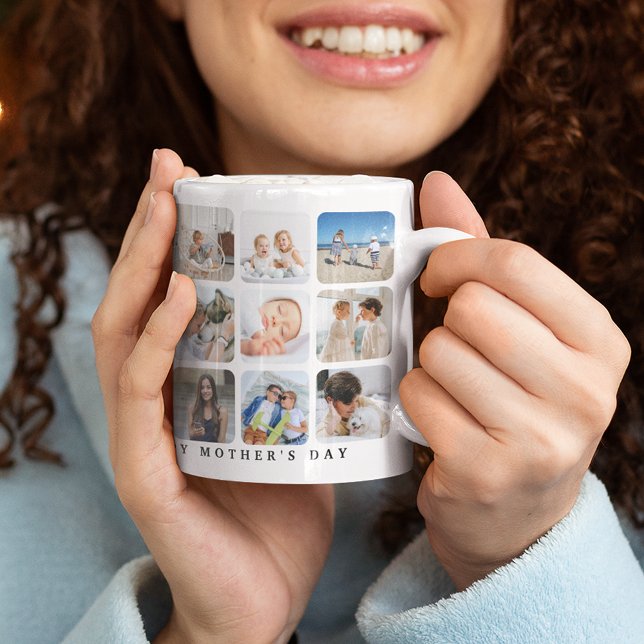 Trendy Photo Collage 'Happy Mother's Day' Gift Coffee Mug (Creator Uploaded)