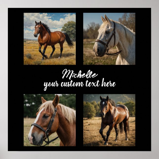 Trendy Photo Collage Personalized Horse Lover      Poster (Front)