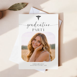 Trendy Photo Collage RN Graduation Announcement Postcard