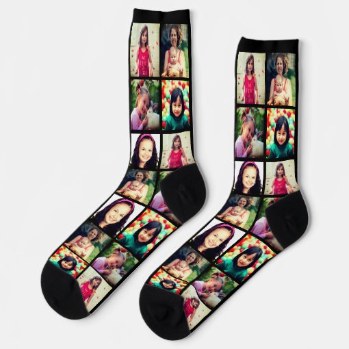 Trendy photo collage socks | Zazzle