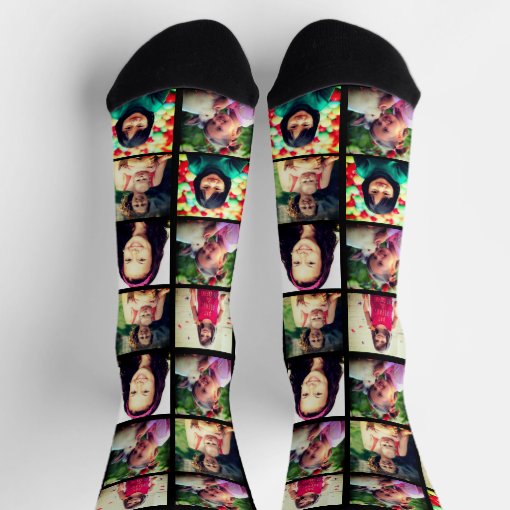 Trendy photo collage socks | Zazzle