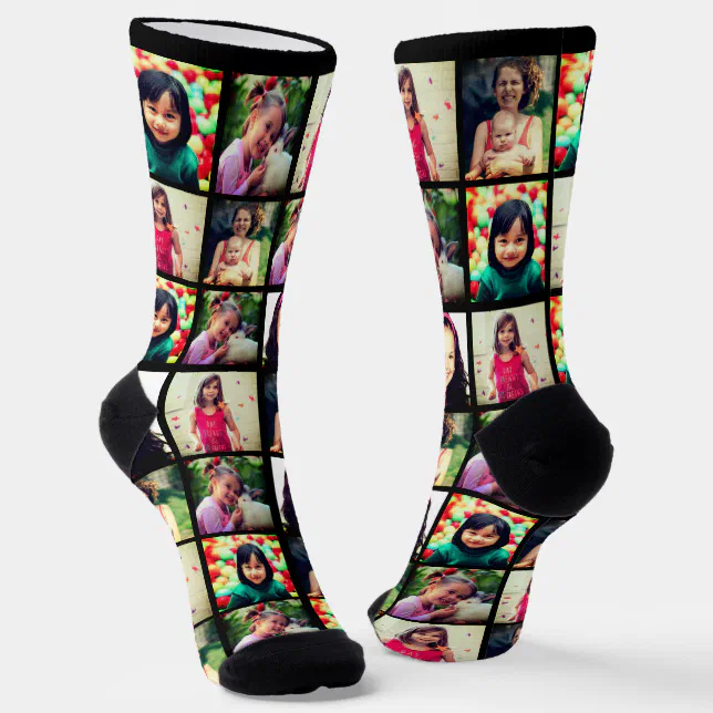 Trendy photo collage socks | Zazzle