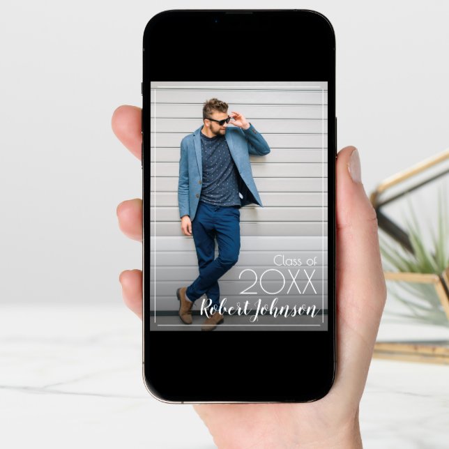 Trendy Photo Graduation Announcement (Front Digital)