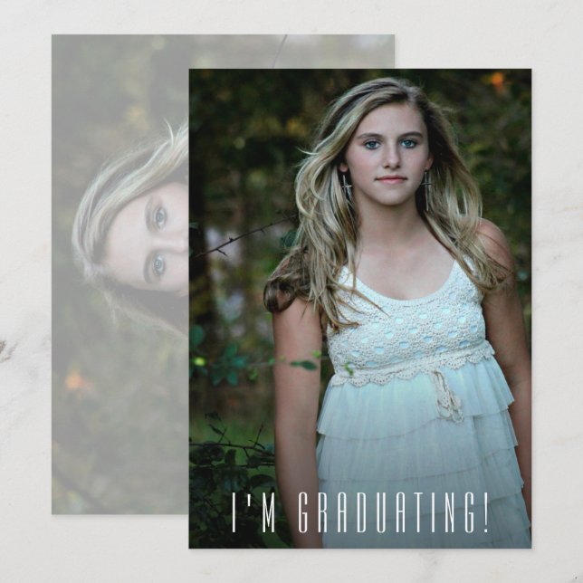 Trendy Photo Graduation Announcement (Front/Back)