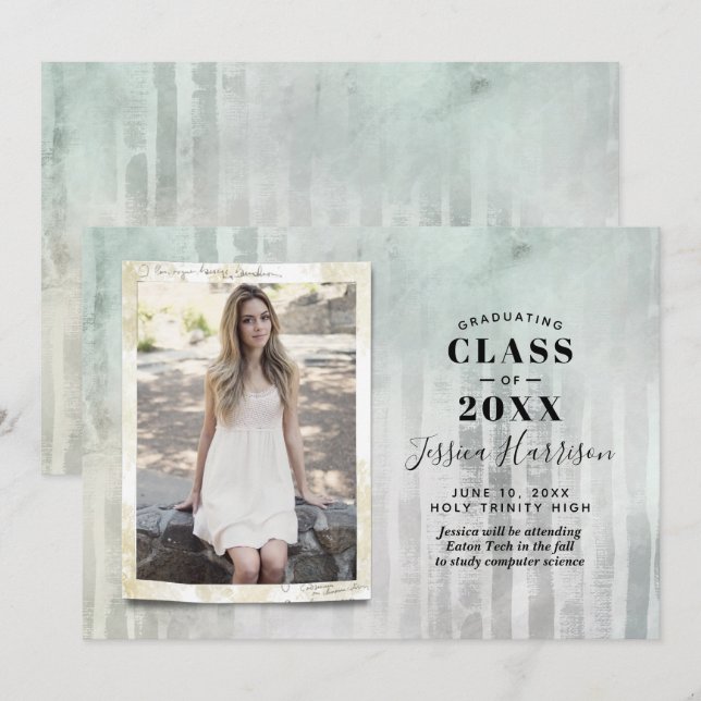 Trendy Photo Graduation Announcements (Front/Back)