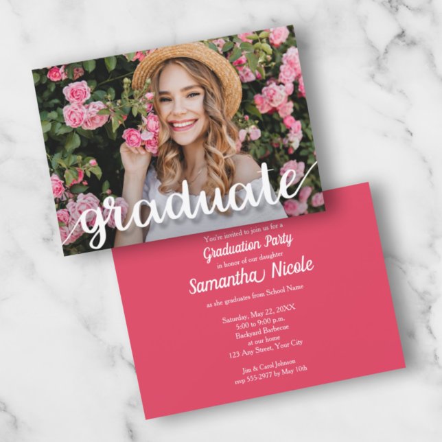 Trendy Photo Graduation Party Invitations (Creator Uploaded)