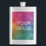 Trendy Photo Image Or Logo Best Dad Gift Template Flask<br><div class="desc">Upload Photo Picture Image Or Business Company Corporate Here Trendy Modern Elegant Best Template Classic Flask.</div>