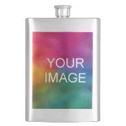 Trendy Photo Image Or Logo Best Dad Gift Template Flask at Zazzle
