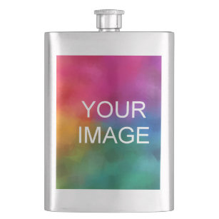 Trendy Photo Image Or Logo Best Dad Gift Template Flask