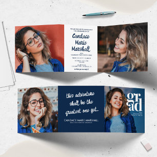 Trendy Photo Trifold Graduation Announcement