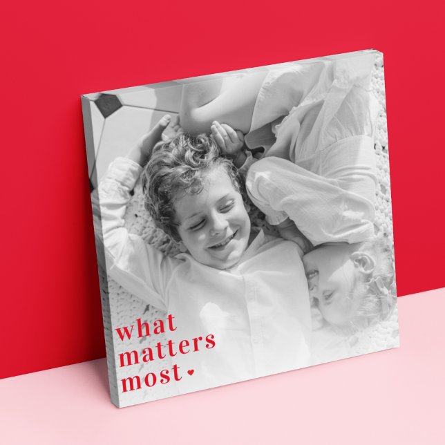Trendy Photo & What Matters Most Positive RedQuote Canvas Print (Creator Uploaded)