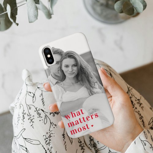 Trendy Photo  What Matters Most Positive RedQuote iPhone XS Case