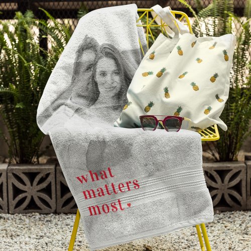 Trendy Photo  What Matters Most Positive RedQuote Hand Towel