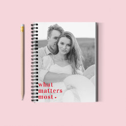 Trendy Photo &amp; What Matters Most Positive RedQuote Notebook