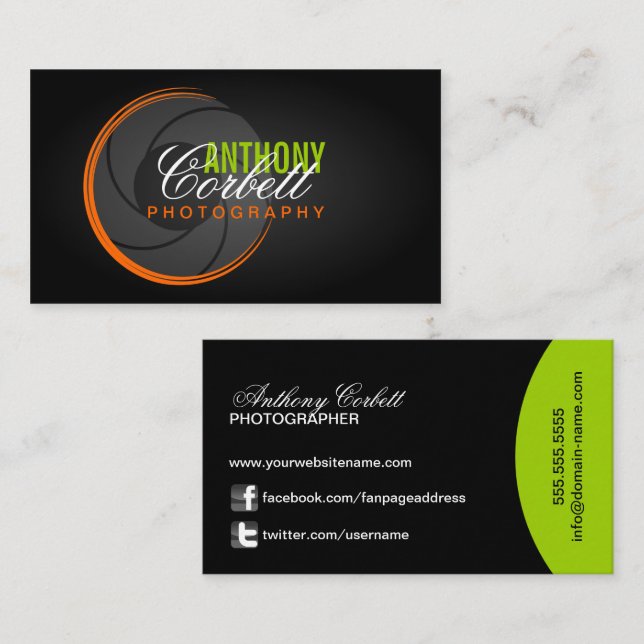 Trendy Photography Business Card (Front/Back)