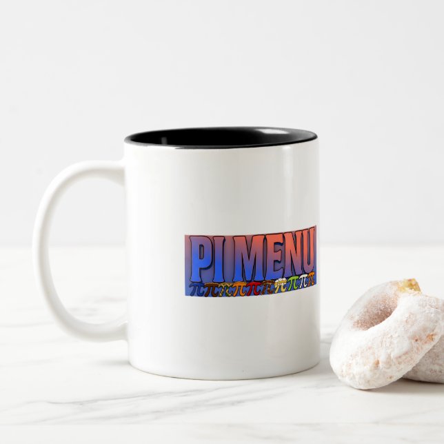 Trendy Pi Menu Coffee Mug – Funny Math Humor Gift  (With Donut)