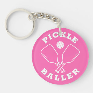 Trendy Pickle Baller Hot Pink Keychain