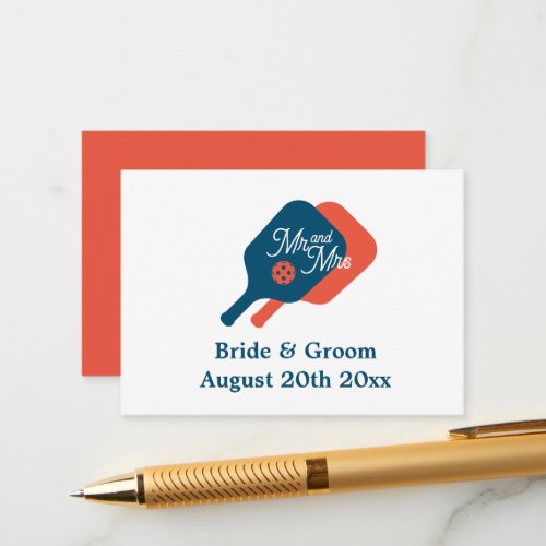 Trendy pickleball wedding enclosure card template