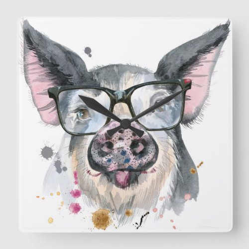 Trendy Pig Square Wall Clock