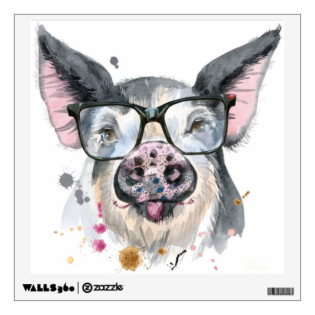 Trendy Pig Wall Decal (Front)
