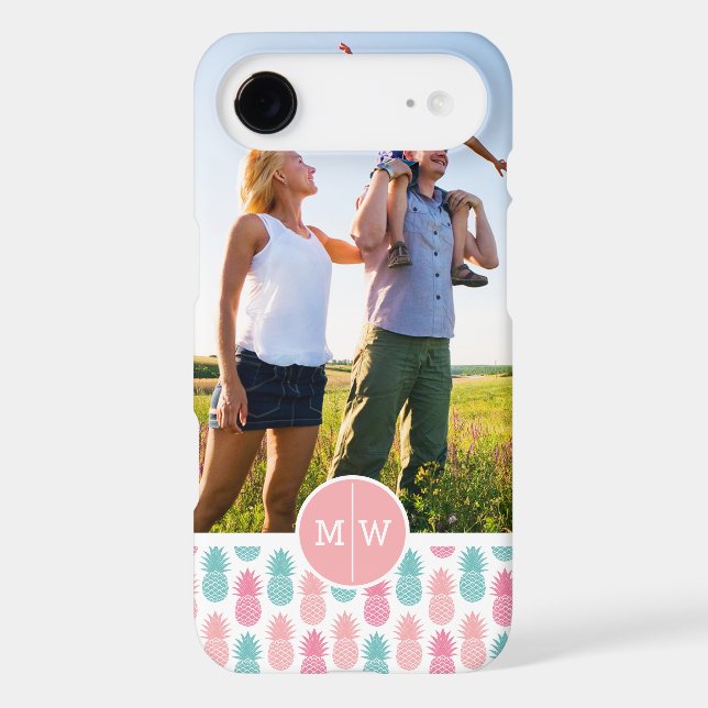 Trendy Pineapple | Add Your Photo & Monogram Case-Mate iPhone Case (Back)