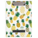 Trendy Pineapple Pattern | Add Your Name Clipboard