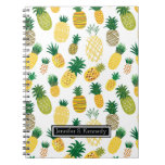 Trendy Pineapple Pattern | Add Your Name Notebook