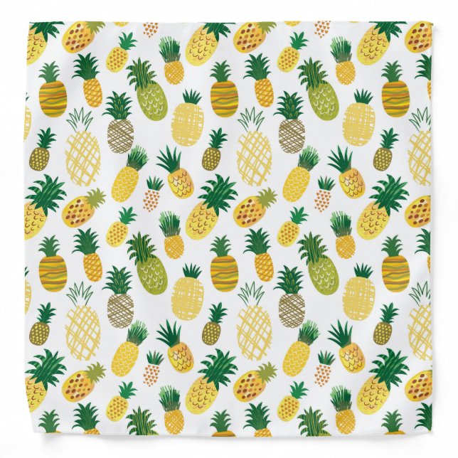 Trendy Pineapple Pattern Bandana (Front)