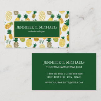 Trendy Pineapple Pattern Business Card