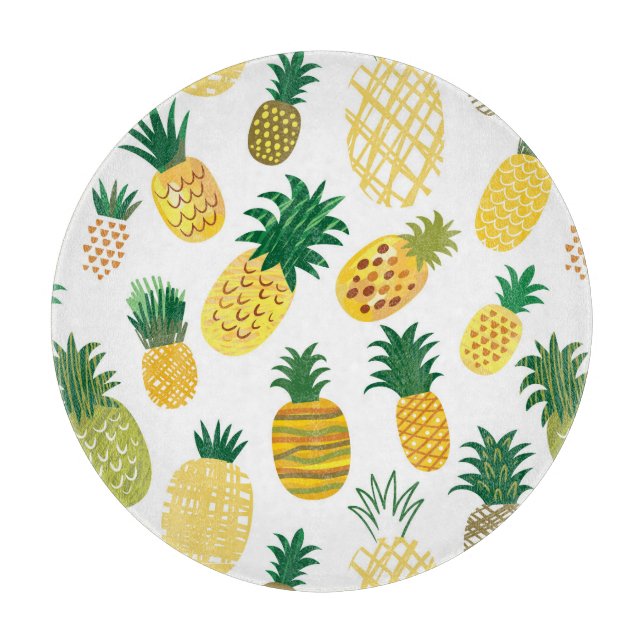 Trendy Pineapple Pattern Cutting Board (Front)