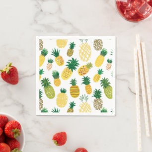Trendy Pineapple Pattern Napkins