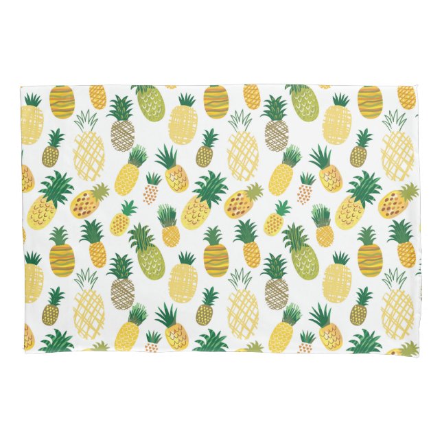 Trendy Pineapple Pattern Pillow Case (Front-Left)