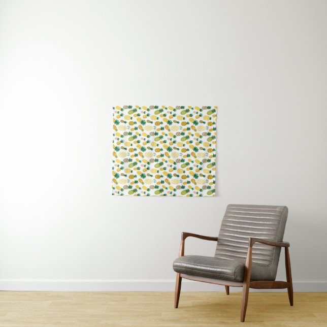 Trendy Pineapple Pattern Tapestry (In Situ (Horizontal))