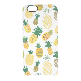 Trendy Pineapple Pattern Clear iPhone 6/6S Case