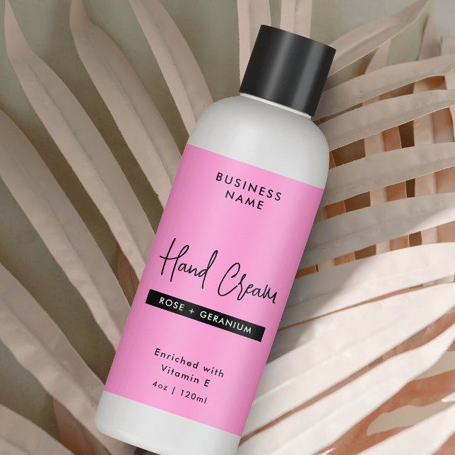 Trendy Pink 4 OZ Skincare Bottle Wraparound Label (Trendy Girly Pink 4 OZ Cosmo Bottle Wrap Label *Verify size to ensure a good fit*)