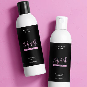 Trendy Pink 8 OZ Skincare Bottle Waterproof Label