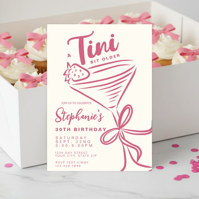 Trendy Pink A Tini Bit Older 30th Birthday Invitation (Creator Uploaded)